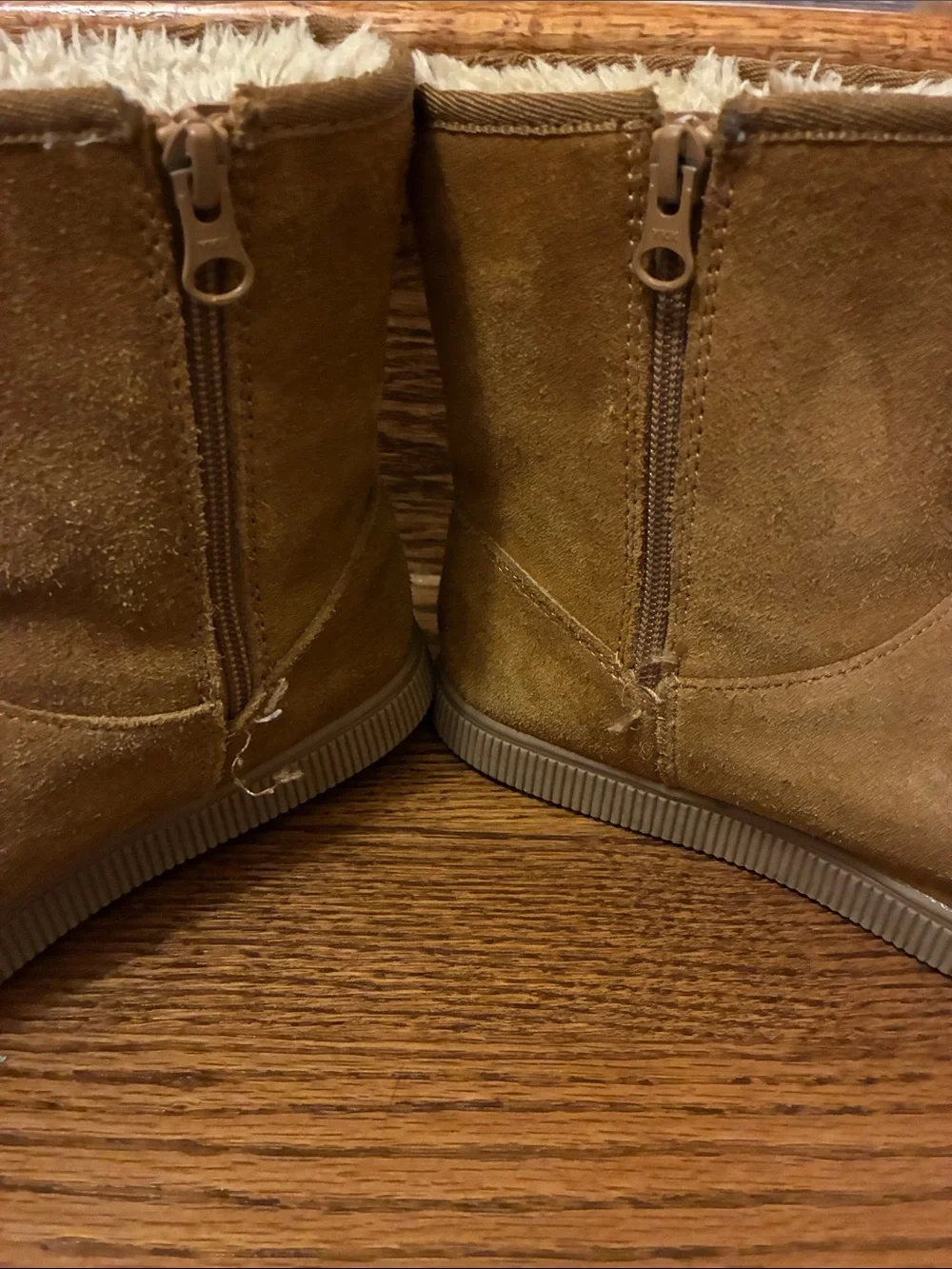 Cat & Jack Girls Brown Suede-Look Faux Fur Boots